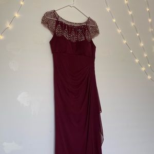 LONG BURGUNDY DRESS